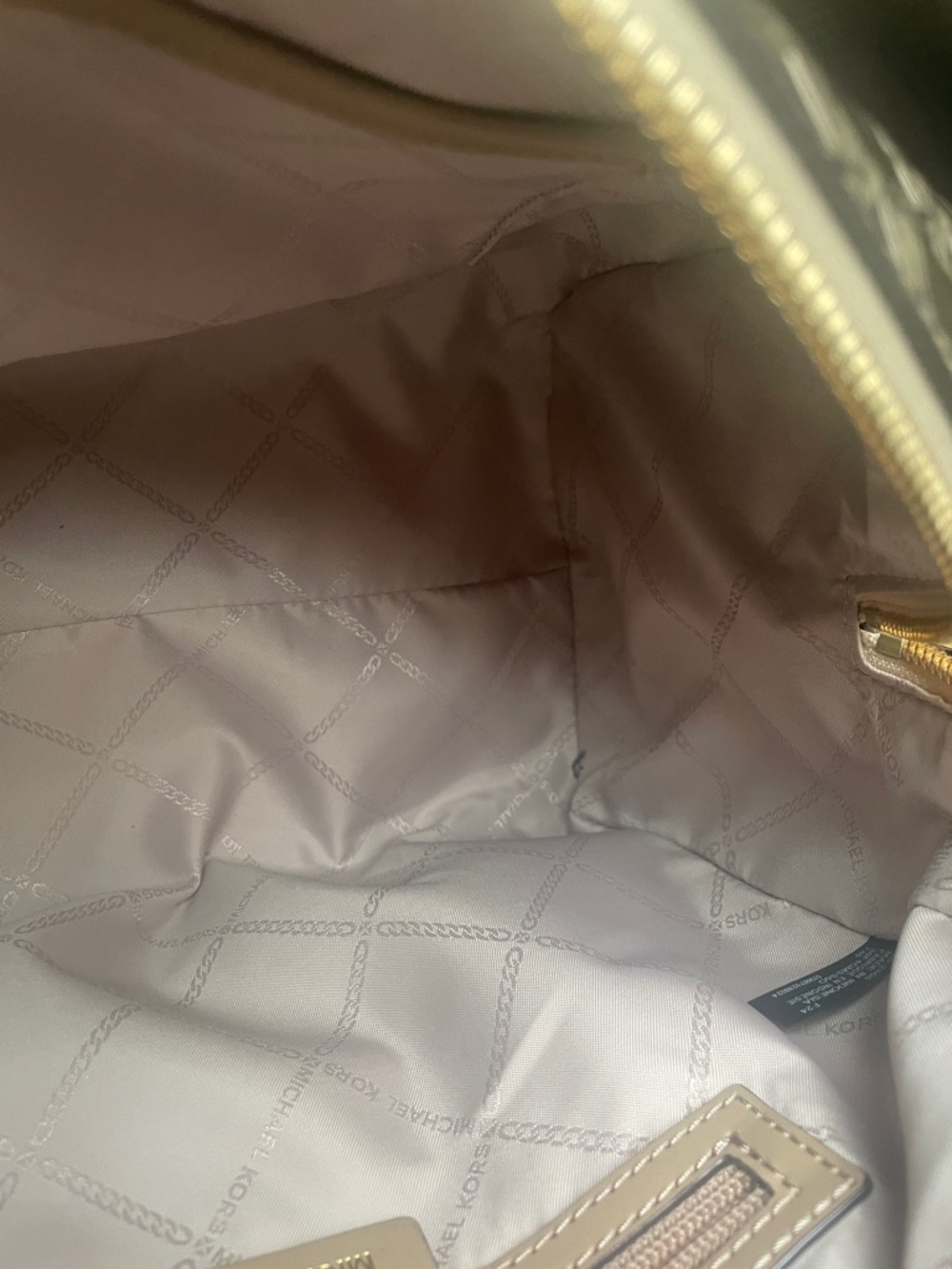 Michael Kors Reflective Metallic Gold MK Logo Satchel - Picture 3 of 4